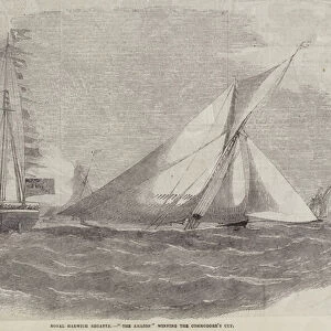 Royal Harwich Regatta, "The Amazon"winning the Commodores Cup (engraving)