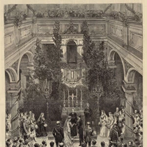 The Royal Wedding at Darmstadt, the Ceremony in the Chapel of the Old Castle (engraving)