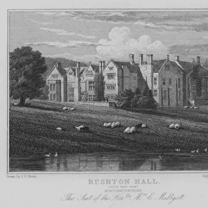 Rushton Hall, South West View, Northamptonshire, The Seat of the Honourable Mrs C Medlycott (engraving)