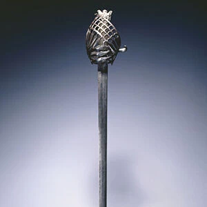 Schiavona Broadsword, Venice, early 1700s (steel and silver wire grip. silver pommel)