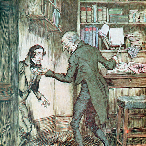 Scrooge and Bob Cratchit, from Dickens A Christmas Carol