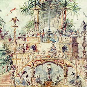 Set design for Aladdin, 1824 (w / c on paper)