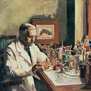Sir Alexander Fleming (1881-1955), the discoverer of penicillin