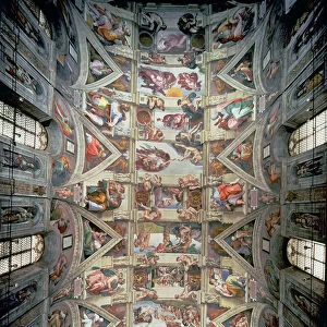 Sistine Chapel Ceiling, 1508-12 (fresco) (post restoration)