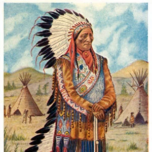 Sitting Bull (colour litho)