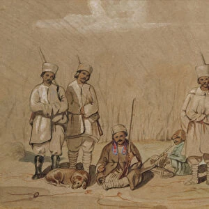 Soldiers Relaxing, 1844 (w / c & gouache on paper)