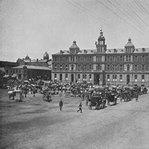 South Africa: The Market Square and Post Office, Johannesburg (b / w photo)