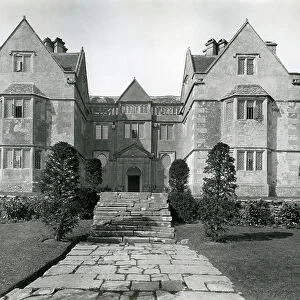 South elevation of Cold Ashton Manor, from The English Manor House (b/w photo)