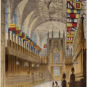 St Georges Chapel, Windsor Castle (coloured engraving)
