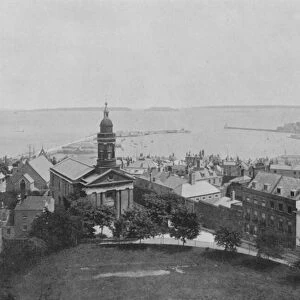 St Peter Port and Islands, Guernsey (b / w photo)