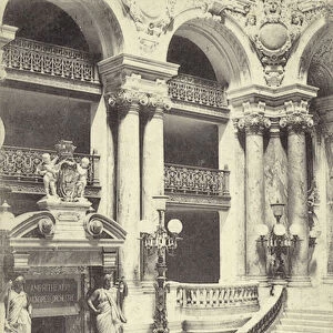 Staircase of the Opera, Paris (b / w photo)