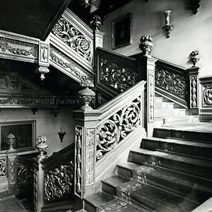 The Staircase, Thrumpton Hall, Nottinghamshire, from 100 Favourite Houses (b/w photo)