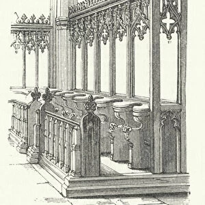Stalls, Higham Ferrers Church, Northamptonshire (engraving)