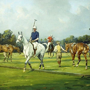 Before the Start of the Match, (oil on canvas)