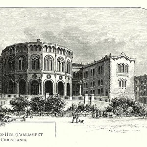 The Storthings-Hus, Parliament House, Christiania (engraving)