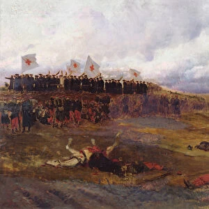 Stretcher-bearers on the battlefield during the Siege of Paris (oil on canvas)