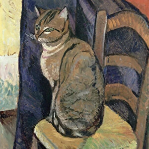 Study of a Cat, 1918 (oil on canvas)