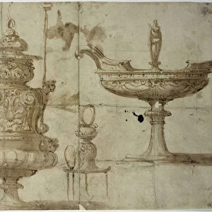 Study for silverware (Drawing, 16th century)