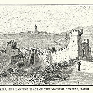 Tarifa, the landing place of the Moorish General, Tarik (litho)
