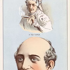 A Tea Toper, Smokers Cancer (colour litho)