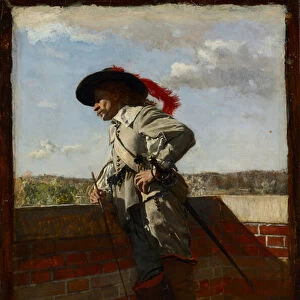 On a Terrace, 1867 (oil on wood panel)