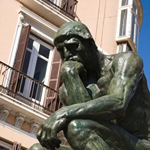 The Thinker Bronze sculpture by Auguste Rodin 1840 to 1917 Calle Marques de Larios