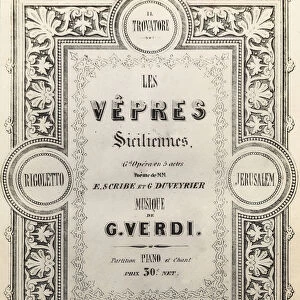 Title page of the score I Vespri Siciliani (litho)