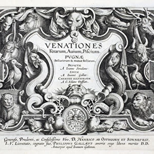 Titlepage of Venationes, Ferarum, Avium, Piscium (Of Hunting: Wild Beasts