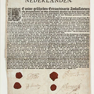 Treaty of Breda, 1667 (print & pen and ink on paper) (see also 496176)