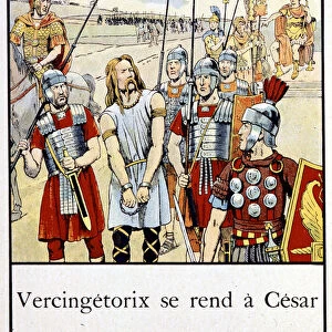 Vercingetorix se rend a Cesar - in "Petite histoire de France"