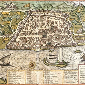View of Algiers (Algerii), Algerie (etching, 1572-1617)