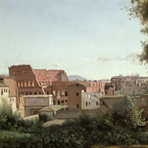 View of the Colosseum from the Farnese Gardens, 1826 (oil on paper laid on canvas)