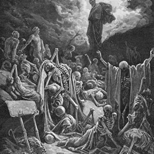 The Vision of the Valley of Dry Bones, Ezekiel 37: 1-2, illustration from Dore s
