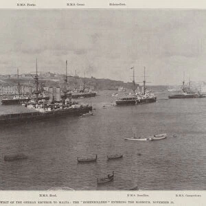 Visit of the German Emperor to Malta, the "Hohenzollern"entering the Harbour, 15 November 1898 (b / w photo)