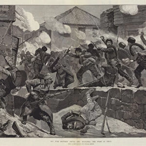 The War between Servia and Bulgaria, the Fight at Pirot (engraving)