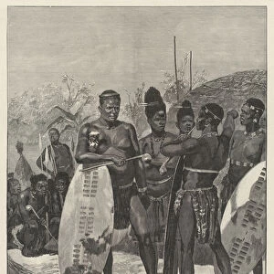 The War in South Africa, a Native Chief in Council (engraving)