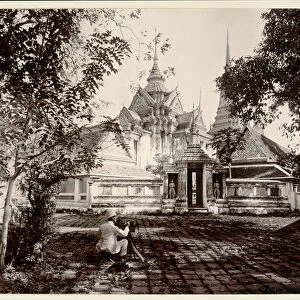 Wat Pho, 1890 (b / w photo)