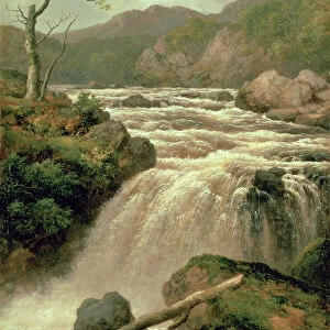 Waterfall on River Neath, South Wales, 19th century