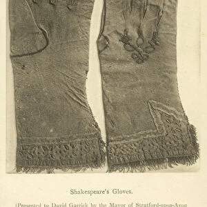 William Shakespeares gloves (b / w photo)