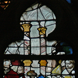 Window w125 depicting St Maximin baptising; (the window contains the rarely used Venetian