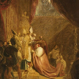 Wolsey Receiving the Cardinals Hat in Westminster Abbey (oil on canvas)