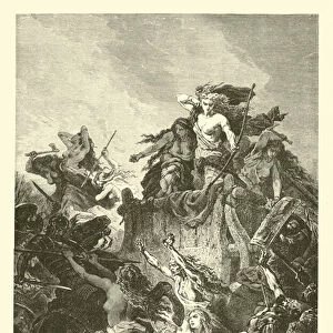 The women defending the Cars (engraving)