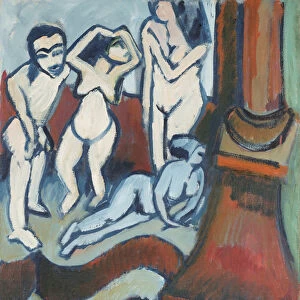 Four Wooden Sculptures (recto), 1912 (oil on canvas)