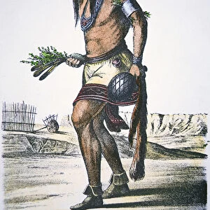 Zuni Tribesman, 1854 (colour litho)
