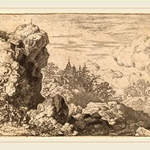 Allart van Everdingen (Dutch, 1621-1675), Three Travelers at the Foot of a High Rock