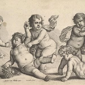 Five boys satyr 1646 Etching first state two