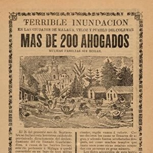 Broadsheet, relating, terrible flood, towns, Malaga, Veloz, Pueblo del Colemar, more