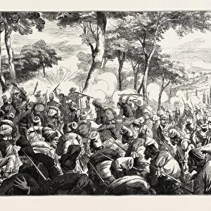 The Civil War in Spain: Bayonet Charge of Republican Volunteers at Berga, 1873 Engraving