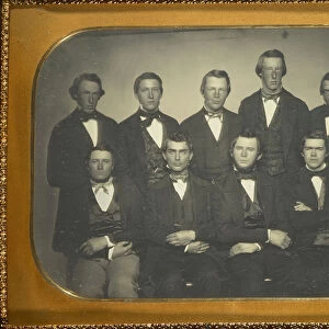 Group Portrait Nine Young Men American 1850 Daguerreotype