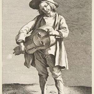 Hurdy-Gurdy Player 1737 Etching engraving image